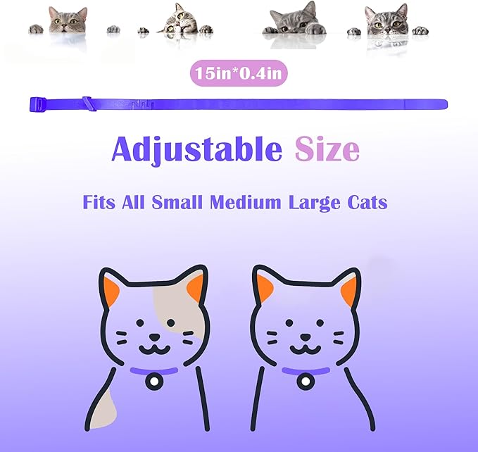 4 Pack Calming Collar for Cats - Long-Lasting Anxiety and Stress Relief, Relaxing Cat Collar,Adjustable Pheromones Collar for Cats，Natural Soothing 60 Days of Continuous Calming Move-PawvioPets