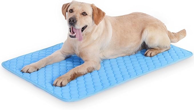 Dog Cooling Mat, No Need to Freeze Or Refrigerate This Cool Pet Pad Cat Mats- Keep Your Pet Cool, Machine Washable. (59" x 39" (XXL), Blue)-PawvioPets