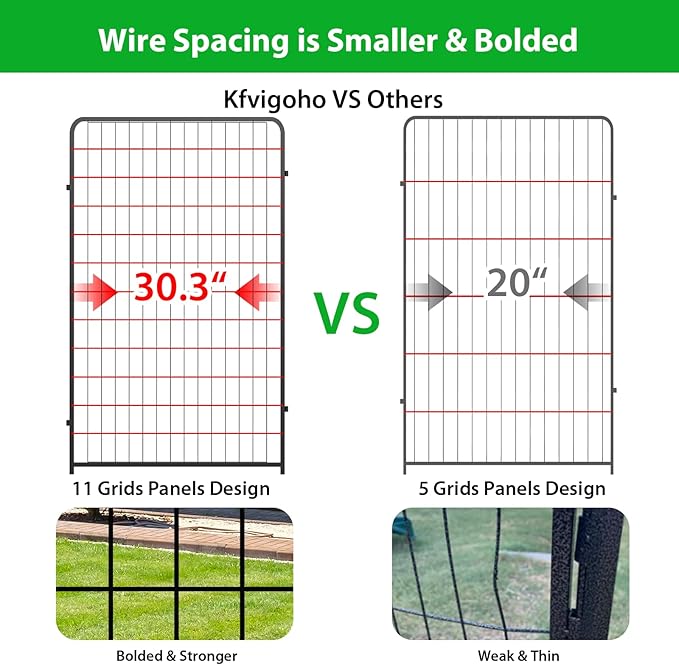 Dog Playpen Outdoor 16 Panels Heavy Duty Dog Pen 26" W×50" H Anti-Rust Exercise Fence with Doors for Large/Medium Pet Play for RV Camping Yard-PawvioPets