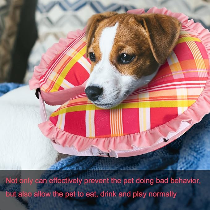 CuteBone Inflatable Cat Cone to Stop Licking After Surgery-Double Adjustable Neck Range P23SO00103S-PawvioPets