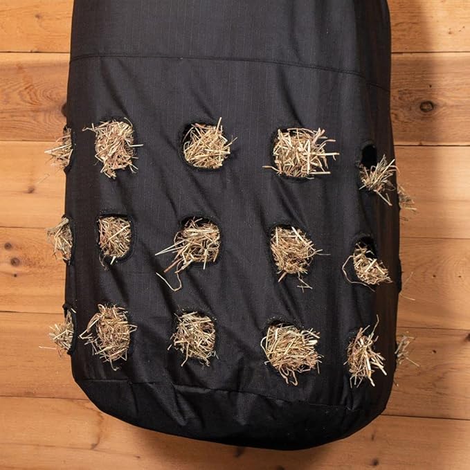 Dura-Tech Full Bale Hay Sack | Color Black | Horse Stable Essential | Full Bale Capacity | Slow Feed Design | Durable 1200D Fabric | Easy Hanging-PawvioPets