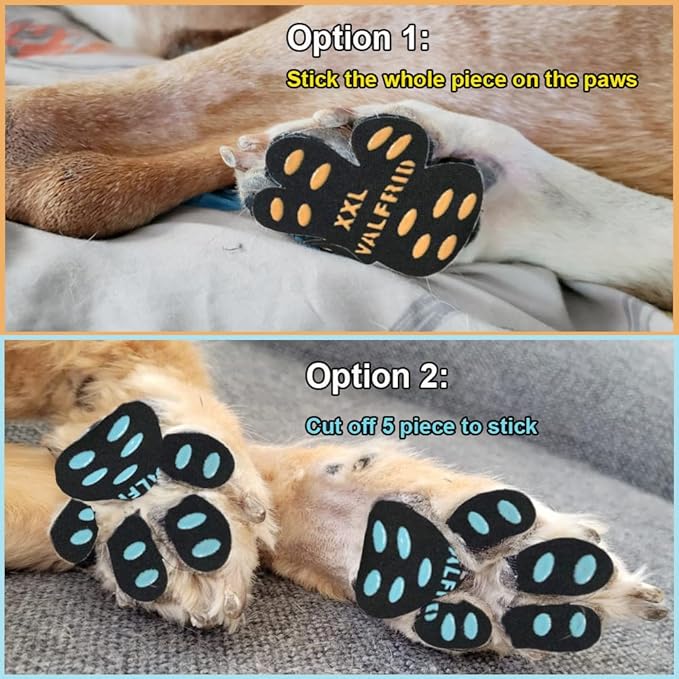 Dog Paw Pads Anti-Slip Paw Protector,15 Sets-60 Pads Keeps Dogs from Slipping On Hardwood Floors,Traction Control Non-Skid Stronger Adhesive for Senior Dogs and Weak Paws Multicolor XL-PawvioPets