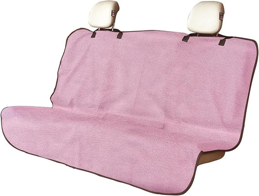 Back Seat Cover for Car Trucks Van SUV,Waterproof Rear Bench Towel Seat Covers for Dogs and Kids,Automotive Backseat Protector (Pink)-PawvioPets