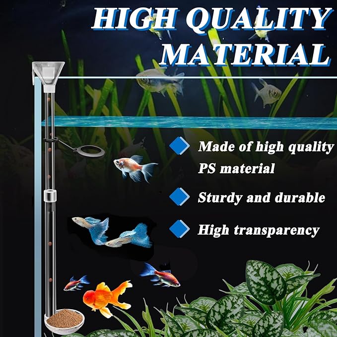 Aquarium Fish Shrimp Feeding Dish Set, Shrimp Feeding Dish Set, Transparent Shrimp Feeding Adjustable Tube with Feeding Ring, Cleaning Brush for Fish Tank and Preventing Food Scattering (Large)-PawvioPets