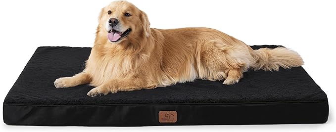 Bedsure XL Dog Beds Large Sized Dog -Orthopedic Flat Extra Large Pet Beds with Removable Washable Cover, Egg Crate Foam Mat, Suitable for Pet Up to 100 lbs-PawvioPets
