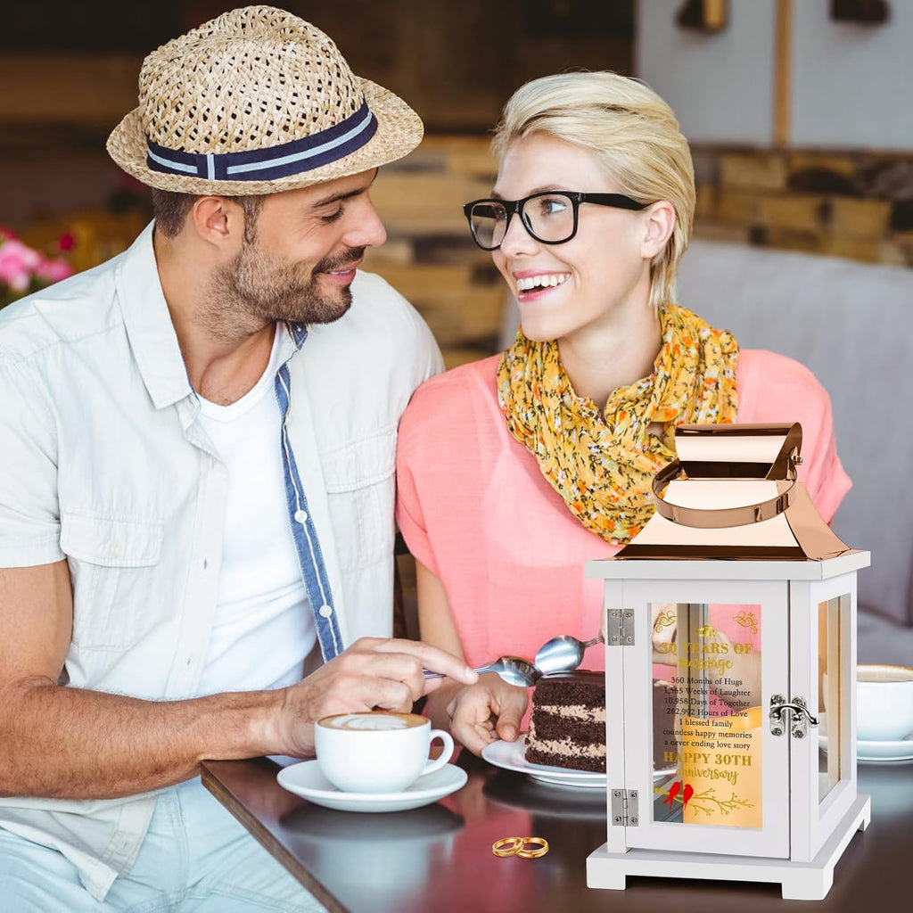 30th Wedding Anniversary Lantern 30th Anniversary Wedding Gifts for Couple Parents Grandparents Husband Wife, Happy 30th Anniversary Decoration