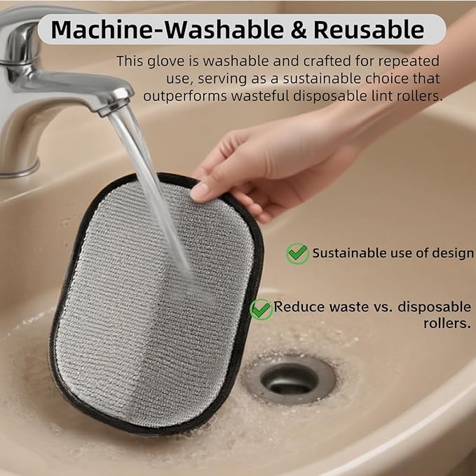 Electrostatic Pet Hair Removal Gloves for Cats&Dogs,2025 New Upgraded Reusable Quick De-Shedding Grooming Gloves,Animal Fur Remover Tool for Couch,Carpet,Furniture,Car Seat,Clothing,Curtain 1PcsYellow-PawvioPets