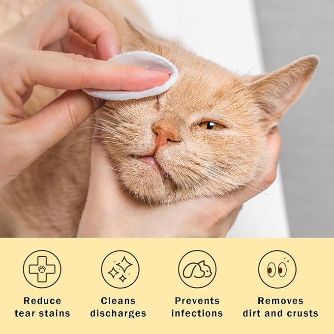Eyes Wipes for Dogs & Cats Dog Cleaning Grooming Deodorizing Wipes Kit Wash Cleaner for Eyes Wrinkle Face Gently Remove Tear Stain Eye Debris 25pcs Unscented-PawvioPets
