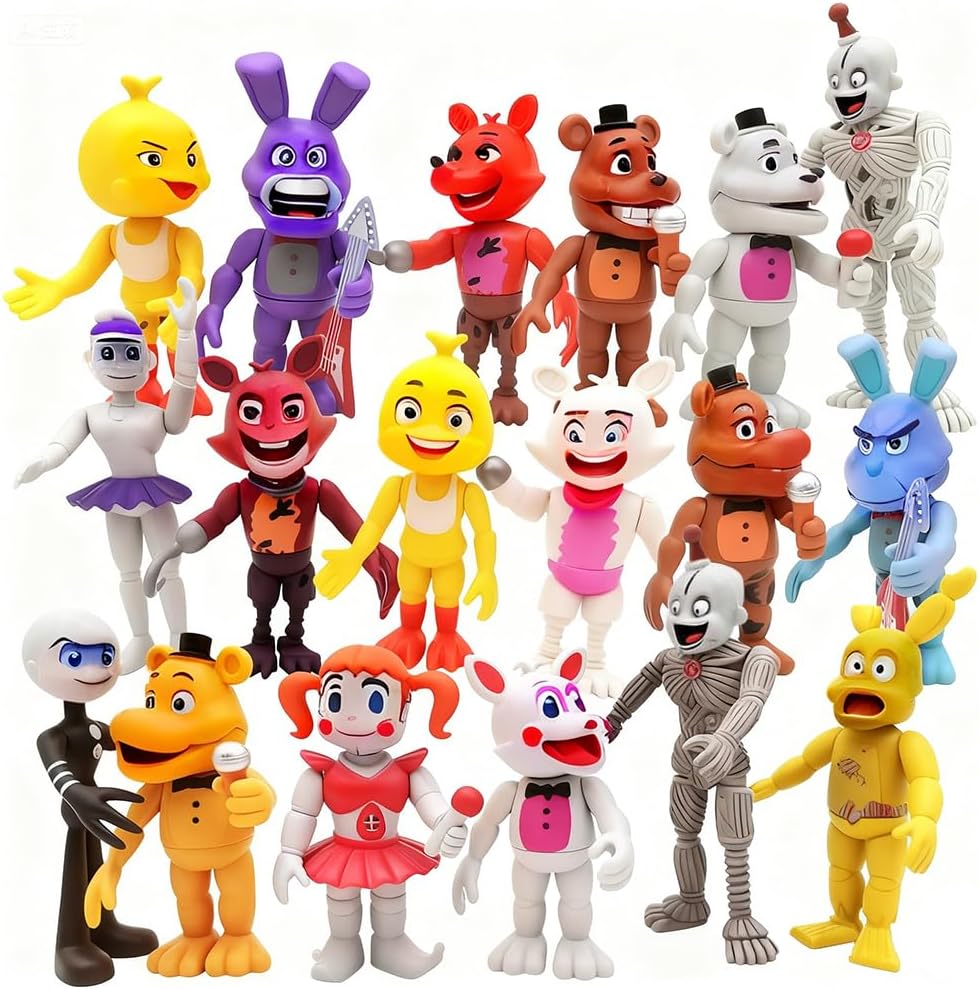Action Figure Toy, 18 Pcs Game Figures Toys, Movable Joints Toys Dolls, Collectible Figure Gifts for Kids and Cake Toppers, Colourful