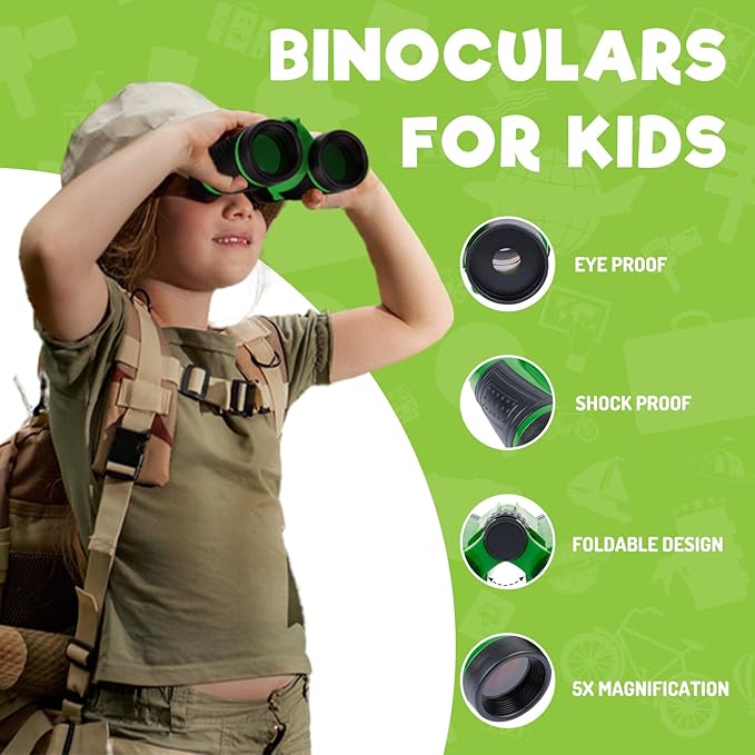 GINMIC Kids Explorer Kit & Bug Catching Kit, 16 Pcs Outdoor Exploration Safari Kit for Kids Camping with Binoculars, Adventure, Hunting, Hiking, Educational Toy Gift for 3-12 Years Old Boys Girls-PawvioPets