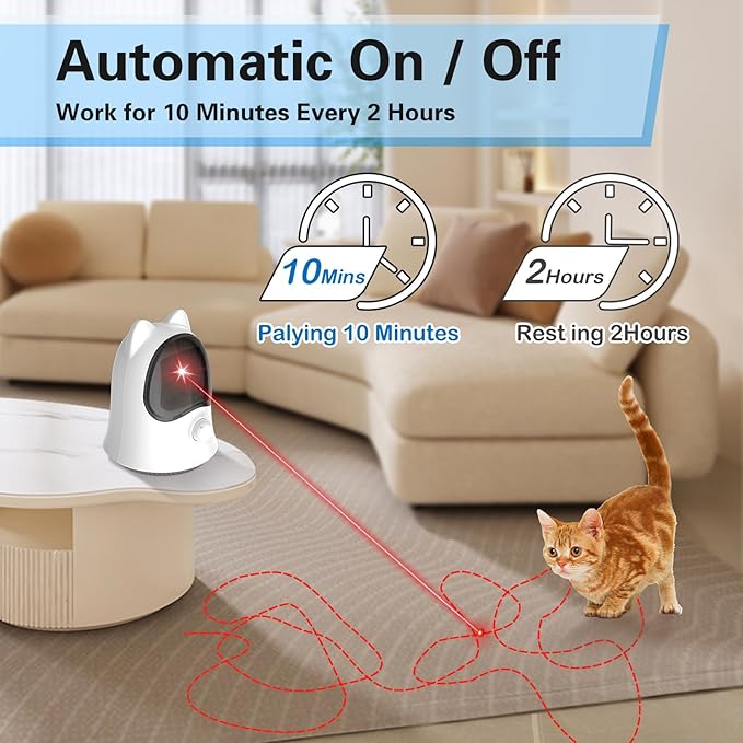 Cat Laser Toys for Indoor Cats, Random Trajectory Laser Cat Toy, Interactive Cat Toys for Bored Indoor Adult Cats/Kittens/Dogs-PawvioPets