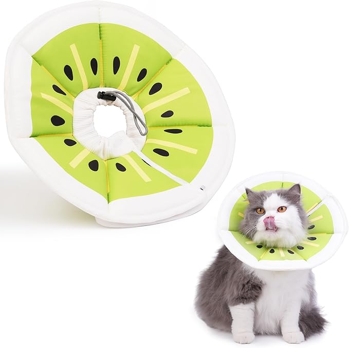 Cat Cone Collar Soft, Waterproof Cat Recovery Collar After Surgery, Adjustable Pet Donut Collar, Safety Elizabethan Collar to Prevent Licking Wounds for Kittens, Pet Cone Alternative-PawvioPets