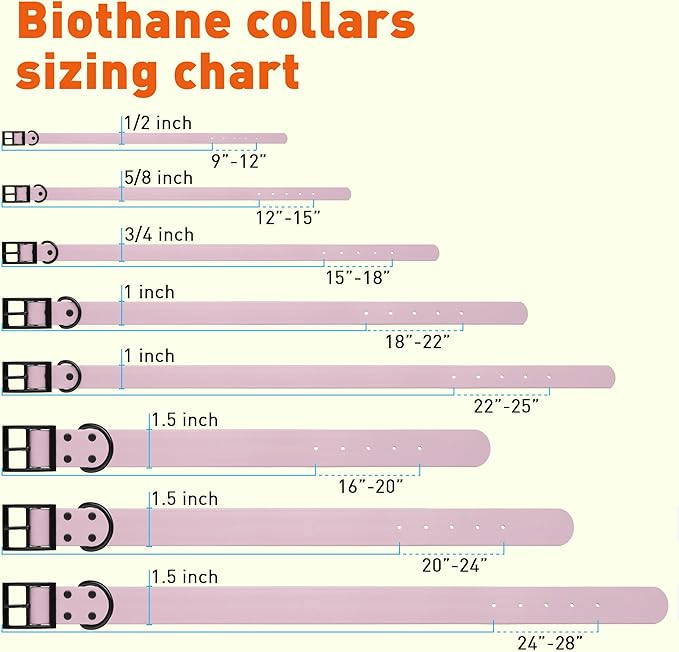 Dogline Biothane Waterproof Dog Collar Strong Coated Nylon Webbing with Black Hardware Odor- Proof for Easy Care Easy to Clean High Performance Fits Small Medium or Large Dogs, Pastel Purple-PawvioPets