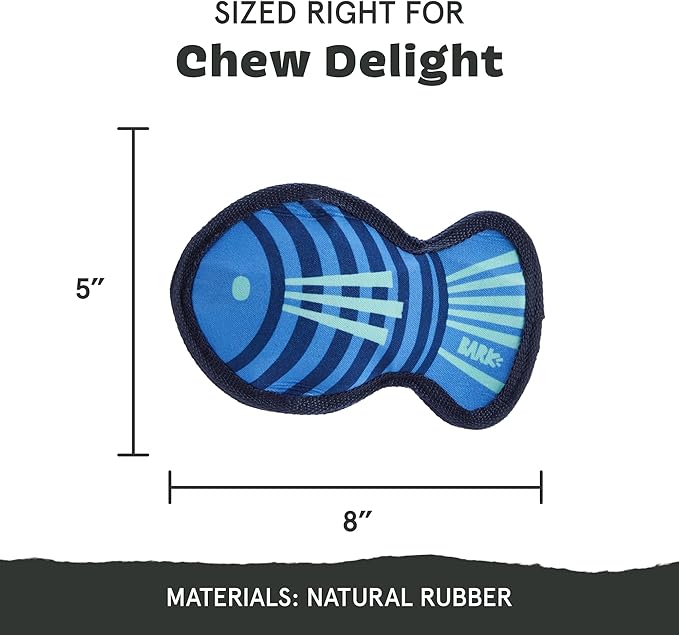 Barkbox Super Chewer Rad Herring Hard Core Toy with Rip Away Plush for Aggressive Chewers, Medium-PawvioPets