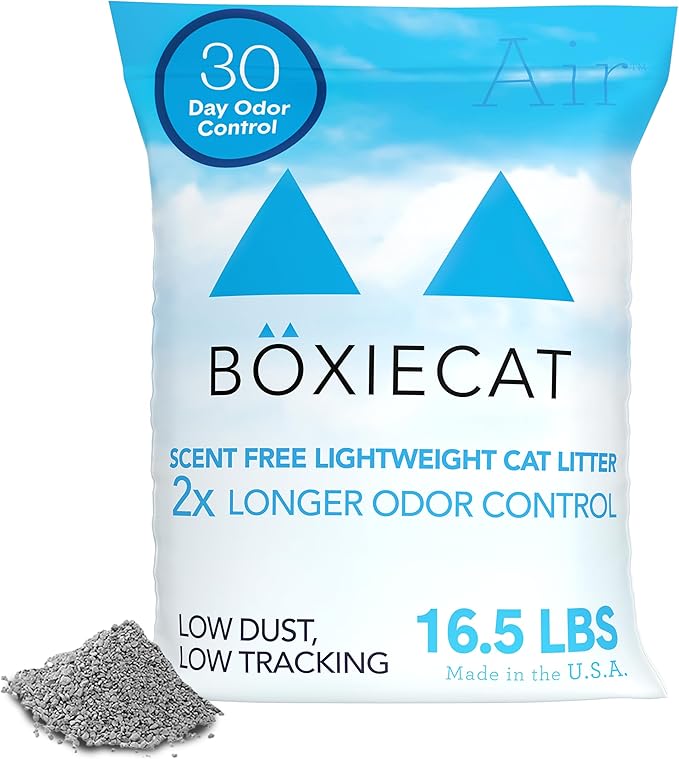 Boxie® Unscented 30 Day Natural Odor Control Cat Litter, 16.5lb Lightweight Plant Based Kitty Litter-PawvioPets