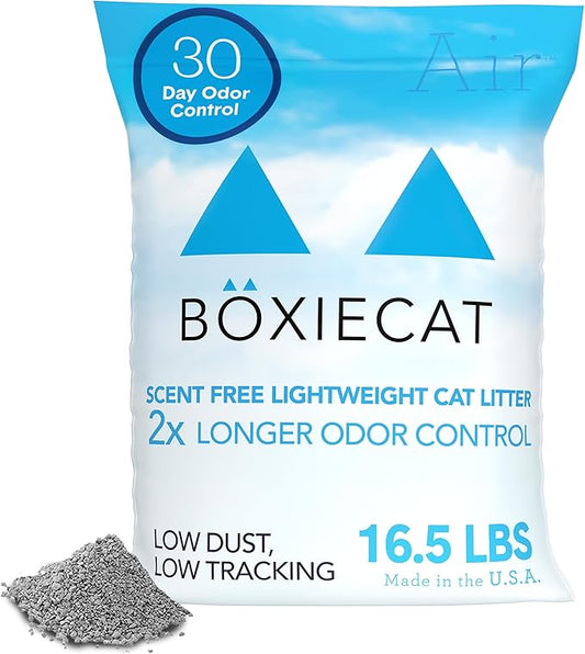 Boxie® Unscented 30 Day Natural Odor Control Cat Litter, 16.5lb Lightweight Plant Based Kitty Litter-PawvioPets
