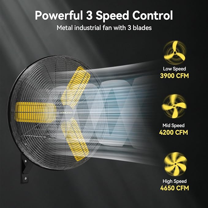 24 Inch Industrial Wall Fan Oscillating with 2 Pack, 7800 CFM Commercial Metal Wall Mount Fans with Poweful Motor, 3 Speed, Heavy Duty Indoor for Warehouse, Workshops, and Garage, UL Listed-PawvioPets