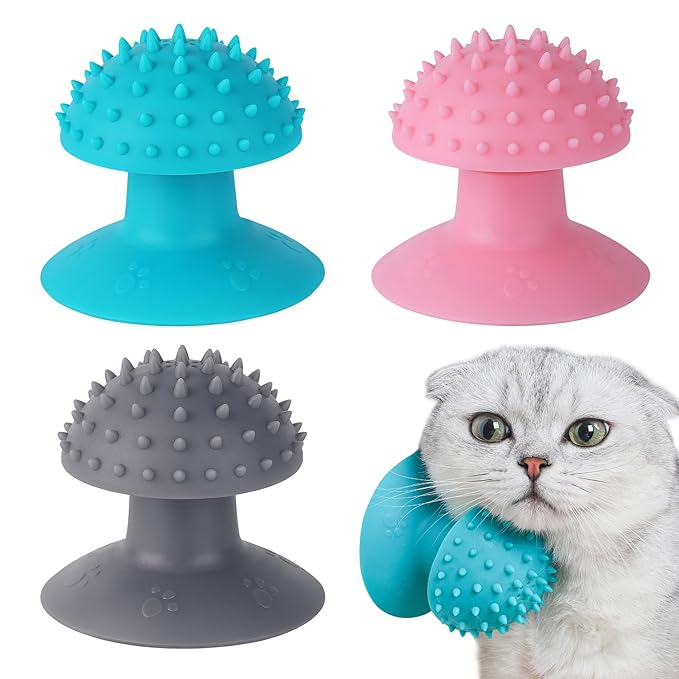 3-Pack Cat Scratcher cat self groomer for Loose Fur Removal, Catnip Massager, Massage Combs for Short & Long Fur Cats and Kittens-PawvioPets
