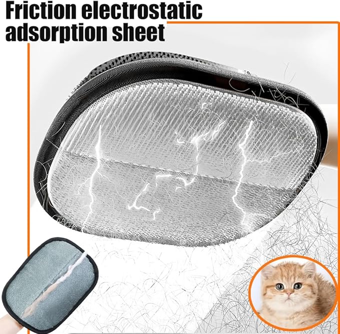 Double-Sided Pet Hair Removal Gloves - Reusable Static Removal Grooming Gloves for Dogs & Cats, Efficient Fur Removal Tool for Furniture, Carpet, Car Seats, Sofa, Bedding & Clothes (1 Pack)-PawvioPets