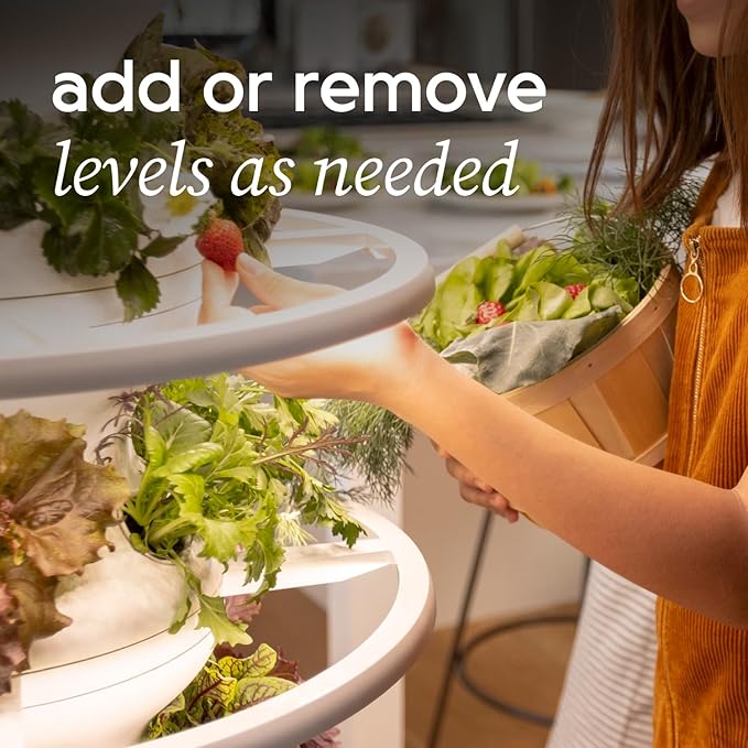 Farmstand Starter Kit with Glow Rings and 18 Seedling Credits | Small Hydroponic Growing System Kit | Vertical Garden Planter Tower | 4ft 3in Tall-PawvioPets