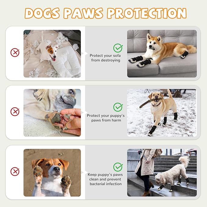 Dog Shoes for Medium Large Size Dogs, Breathable Dog Shoe for Hot Pavement, Dog Booties and Paw Protectors to Prevent Licking, Anti-Slip Dog Boots with Reflective for Summer, Hiking, Snow (Size 8)-PawvioPets