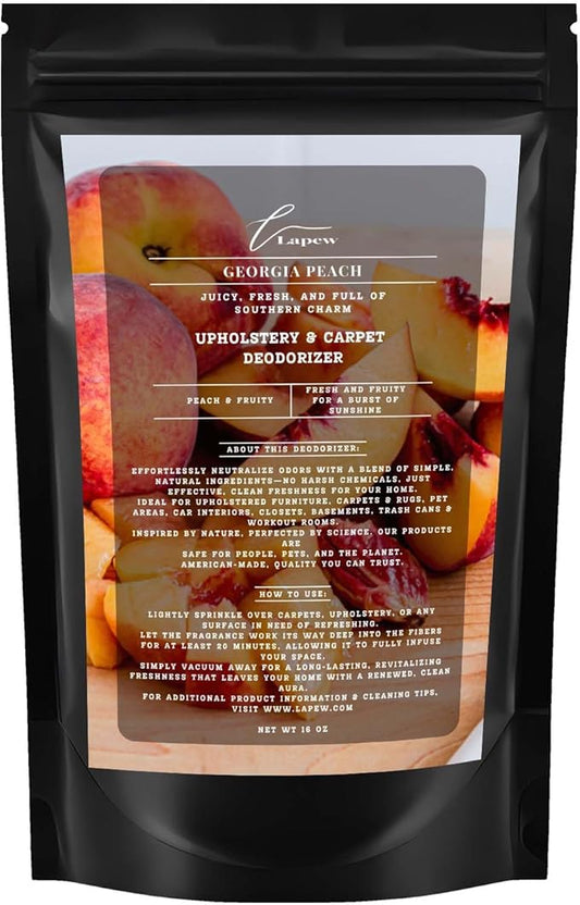 Georgia Peach Carpet Freshener Powder: Powerful Odor Eliminator for Home, Upholstery Deodorizer, Carpet Deodorizer, Pet Urine, Cat Litter Box - Georgia Peach Fragrance-PawvioPets