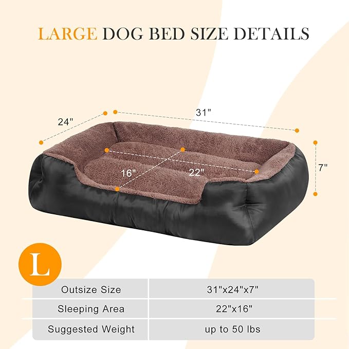 Dog Beds for Medium Dogs, Medium Dog Bed, Warming Soft Durable Pet Bed with Anti-Slip Bottom-PawvioPets