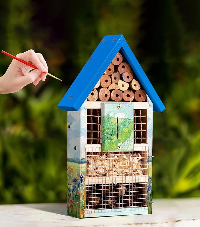 2 PK Large Cedar Wood Insect House Kit for DIY Project Backyard Insect House, Bee House, Nesting Habitat Shelters, Garden Shelter for Bees, Butterflies, Bugs-PawvioPets