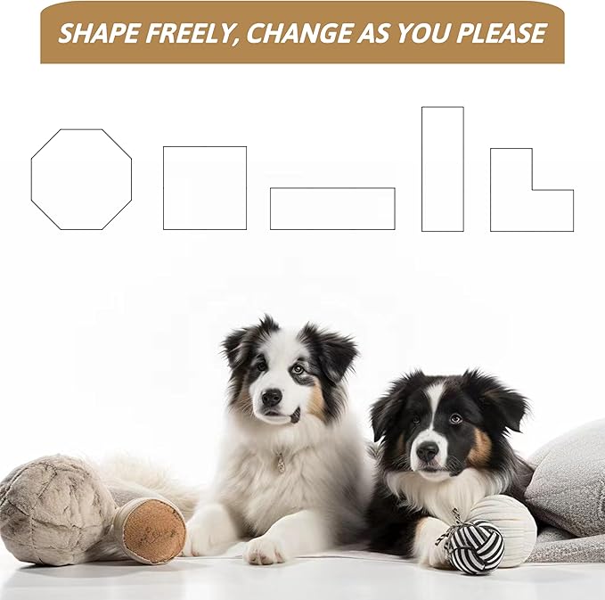 Dog Playpen, Outdoor Dog Fence, 8 Panels, 32" H Dog Pen for Medium/Small Dogs, Heavy Duty Metal Pet Fence with Gate, Portable Dog Fence for RV Camping and Yard (Black)-PawvioPets