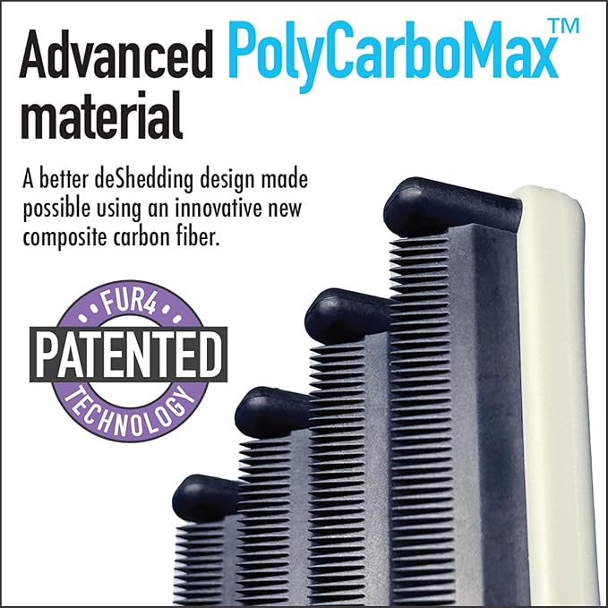 FUR4 deShedding Tool for Long Hair Cats - Innovative Cat Grooming Brush with 4 Composite Carbon Fiber Edges for Effective Fur Removal - Cat Hair Deshedder Brush for a Comfortable Grooming Experience-PawvioPets