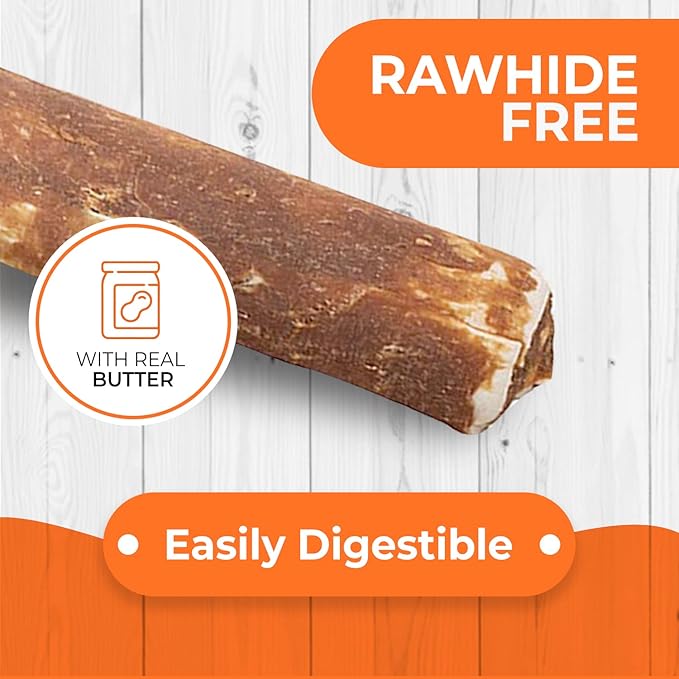 Canine Naturals Peanut Butter Chew - 100% Rawhide Free Dog Treats - Made with Real Peanut Butter - All-Natural and Easily Digestible - 2 Pack of 7 Inch Large Rolls for Dogs 50 lbs and up-PawvioPets