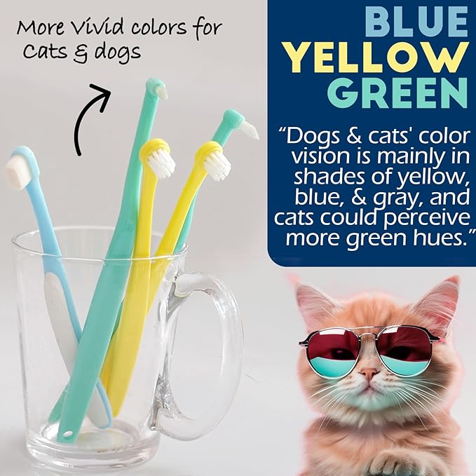 Dog Toothbrush Small Breed Cat Toothbrushes, Puppy Tooth Brushing Kit, Tiny Dog Tooth Brush, Micro Head Deep Teeth Cleaning Brushes for Mini Pet Doggie Kitten, Soft Bristles, 5 PCS-PawvioPets