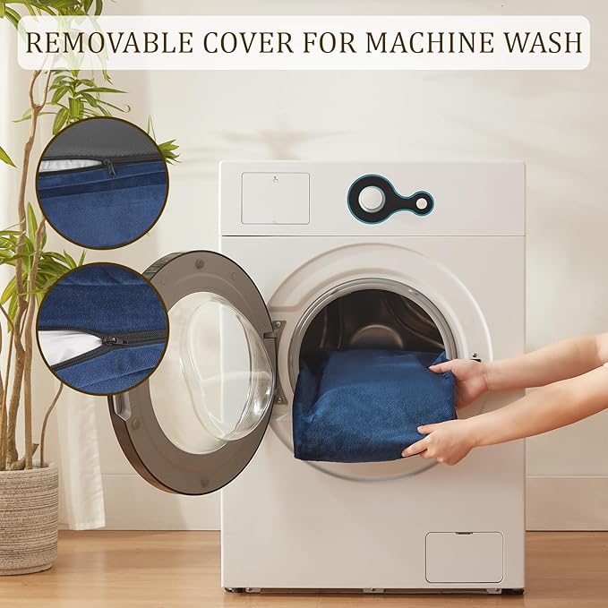 Bedfolks Orthopedic Dog Bed, Waterproof Dog Sofa Bed for Medium Dogs, Egg Foam Pet Couch Bed with Removable Washable Cover and Nonslip Bottom, Navy Blue-PawvioPets