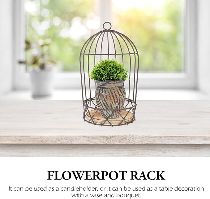 Farmhouse Birdcage Candle Holder Bird Cage Decor Lanterns Decorative Metal Candlestick Vintage Bird Cage Planter Holder Tealight Hanging Birdcage Lantern Flowerpot for Wedding Table Decor-PawvioPets