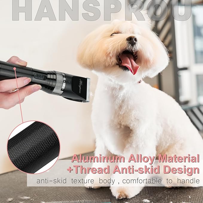 Dog Grooming Clippers, Upgraded 36V Heavy Duty Pet Clippers, Professional Dog & Cat Shaver for Thick Coat, Corded Pet Hair Trimmer with Guard Combs & Brush-PawvioPets