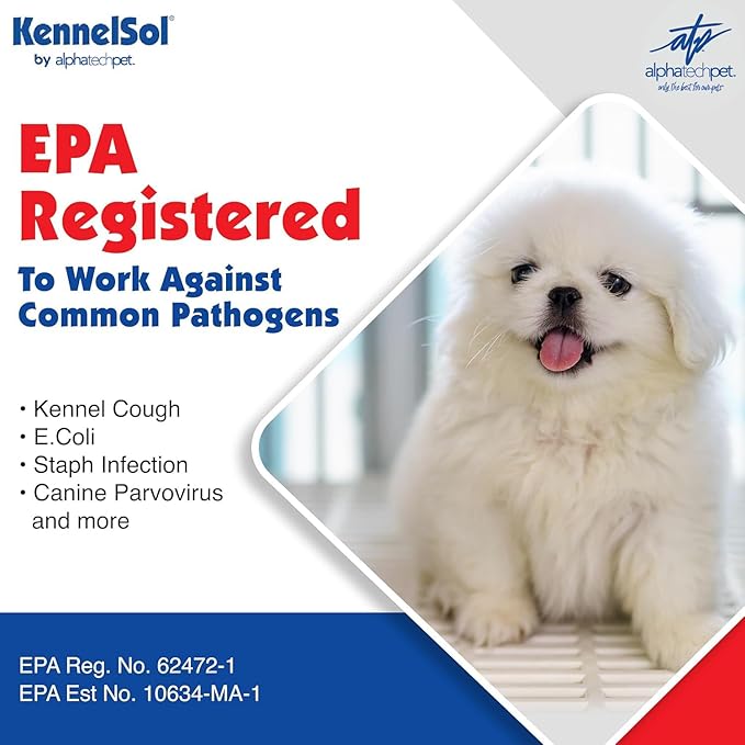 ATP KennelSol 1-Step Kennel Cleaner - 1 Pint Liquid Disinfectant, Effective Against Bacteria and Viruses, Deodorizer Wintergreen Scent by Alpha Tech Pet-PawvioPets