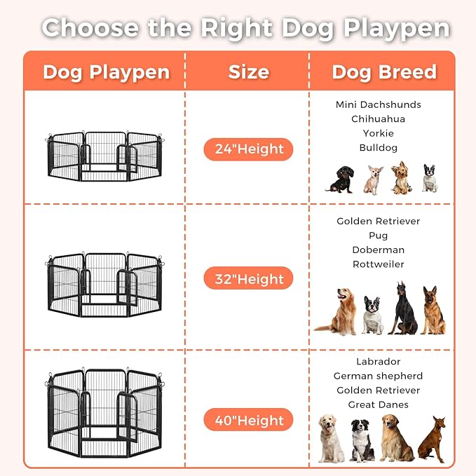 32 Inch Dog Playpen - 16 Panels Metal Pet Exercise Pen for Small-Medium Dogs, Indoor/Outdoor Dog Fence for Yard, Garden, Camping & RV Travel-PawvioPets