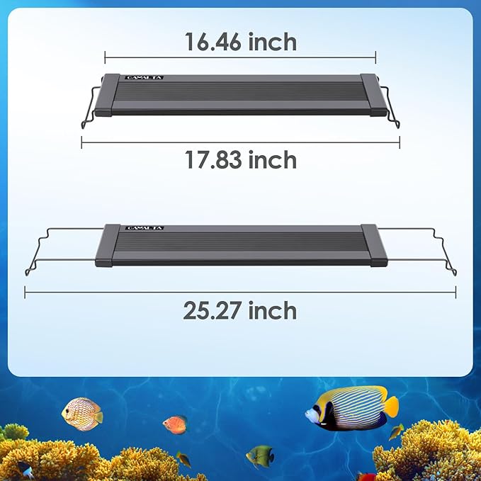 Aquarium Light,18W 24/7 Natural Mode,9 Light Modes(Water Grass Mode & 7 Colors & Cycle),Adjustable Timer and 7 Color Brightness - with Expandable Mounting Bracket for 18~24IN Fish Tank-PawvioPets