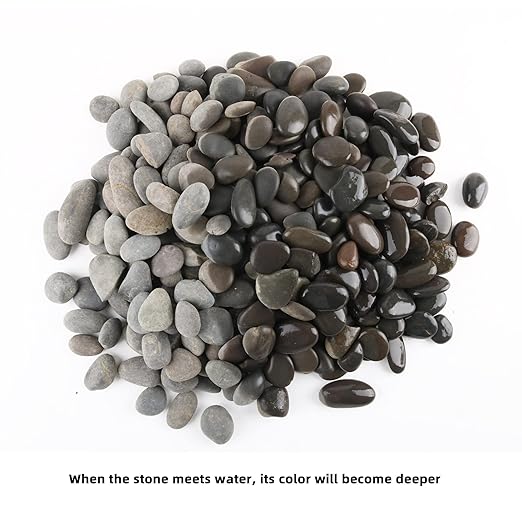 18 Pounds Natural River Rocks Mexican Beach Pebbles for Garden Landscape Stone Paving Stone Grey (1Inch)-PawvioPets