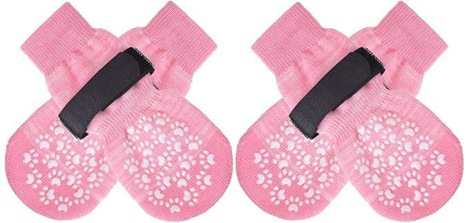 EXPAWLORER Anti Slip Dog Socks to Prevent Licking Paws, Doggie Shoes for Hot Pavement, Pet Booties for Small Medium Large Senior Dogs, Traction Control Dog Boots & Paw Protectors for Hardwood Floors-PawvioPets