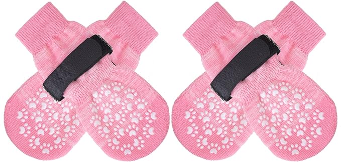 EXPAWLORER Anti Slip Dog Socks to Prevent Licking Paws, Dog Shoes for Hot Pavement, Dog Booties for Small Medium Large Senior Dogs, Traction Control Dog Boots & Paw Protectors for Hardwood Floors-PawvioPets