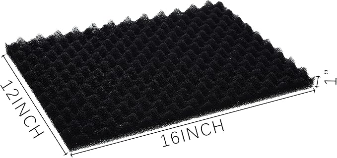 Aquarium Filter Media Bio Sponge Pad 16 x 12 x 1 inch, Fish Pond Foam Filter 20/30/40 ppi Set 3-PawvioPets