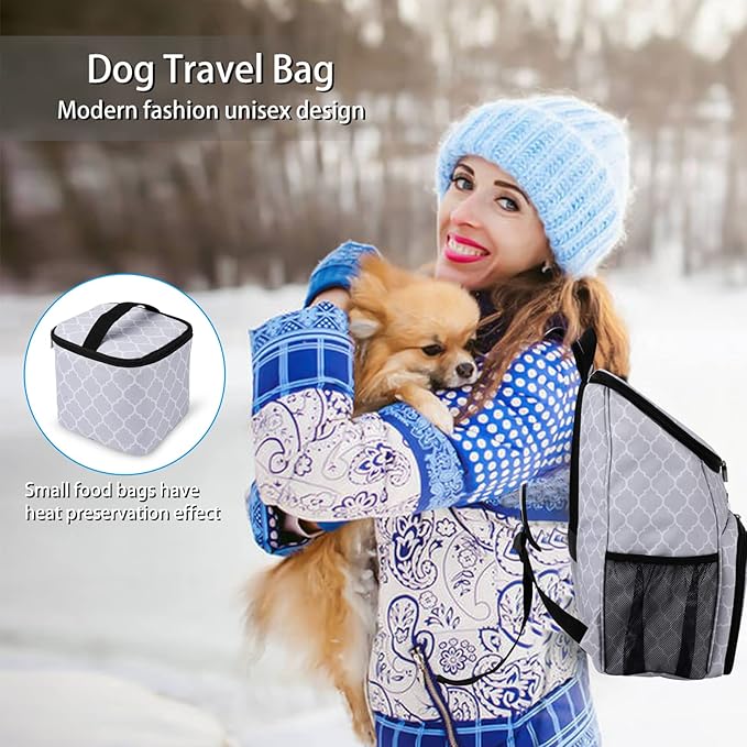BAGLHER丨Dog Travel Bag, Airline Approved Pet Supplies Backpack, Dog Travel Backpack with 2 Silicone Collapsible Bowls and 2 Food Baskets-PawvioPets