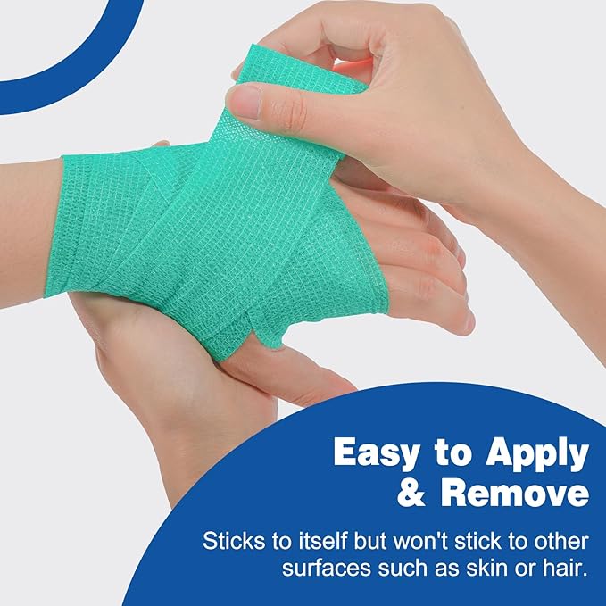 AZEN 8 Pack Self Adhesive Bandage Wrap, 2" X 5 Yards Elastic Cohesive Bandage Wrap, Color Athletic Tape, Vet Wrap, Ankle Tape, Tattoo Grip Tape Wrap-PawvioPets
