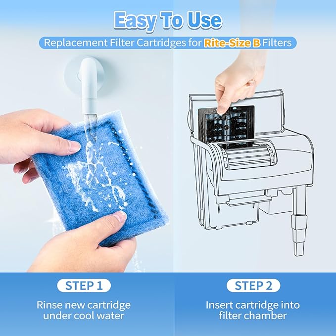 8/16/32 Pack Rite-Size B Filter Cartridges Compatible with MarineLand Penguin PRO Power Filters 100/125/175 & Original Penguin Power Filter 150 - Rite-Size B Replacement Filter Cartridges-PawvioPets