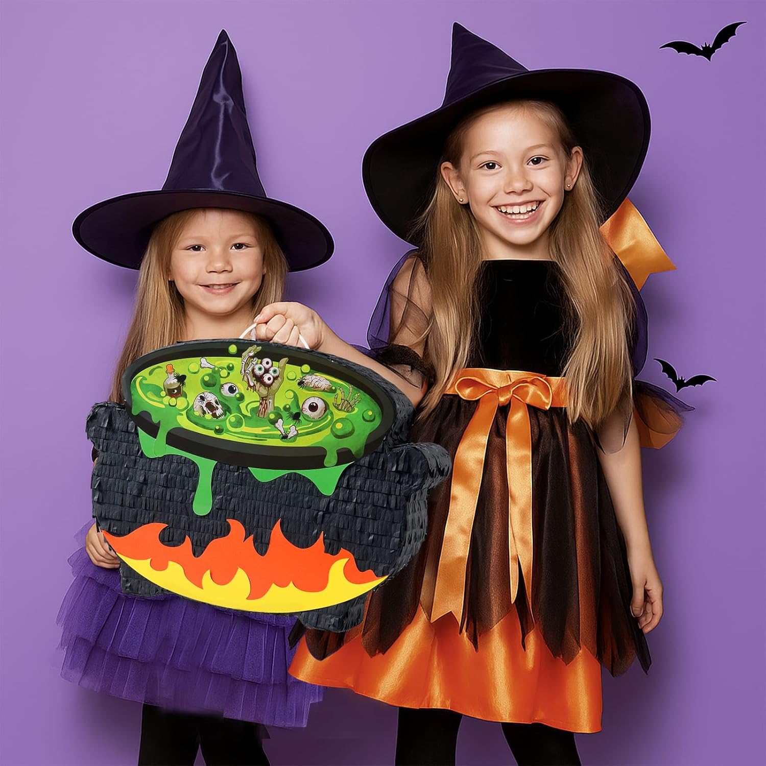 WERNNSAI Halloween Witch Pinata - Halloween Witch Pot Pinata Hallo-ween Birthday Party Decorations Baby Hallows Eve Costumes Party Games for Kids Wizarding World Decor Supply Bubbling Cauldron Design
