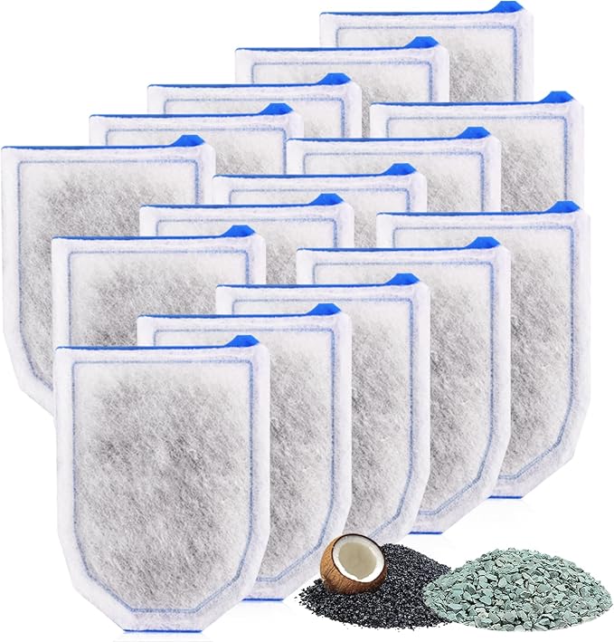 15 Pack Carbon Filter Large Compatible with Tetra Whisper EX30/EX45/EX70 Filters, Replacement Filter Cartridges Compatible with Whisper EX30/EX45/EX70 Filters-PawvioPets