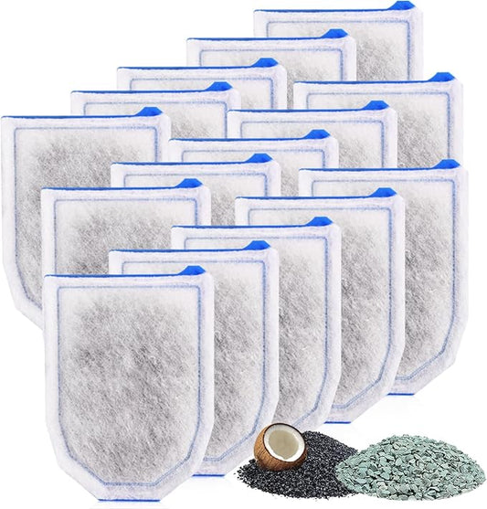15 Pack Carbon Filter Large Compatible with Tetra Whisper EX30/EX45/EX70 Filters, Replacement Filter Cartridges Compatible with Whisper EX30/EX45/EX70 Filters-PawvioPets