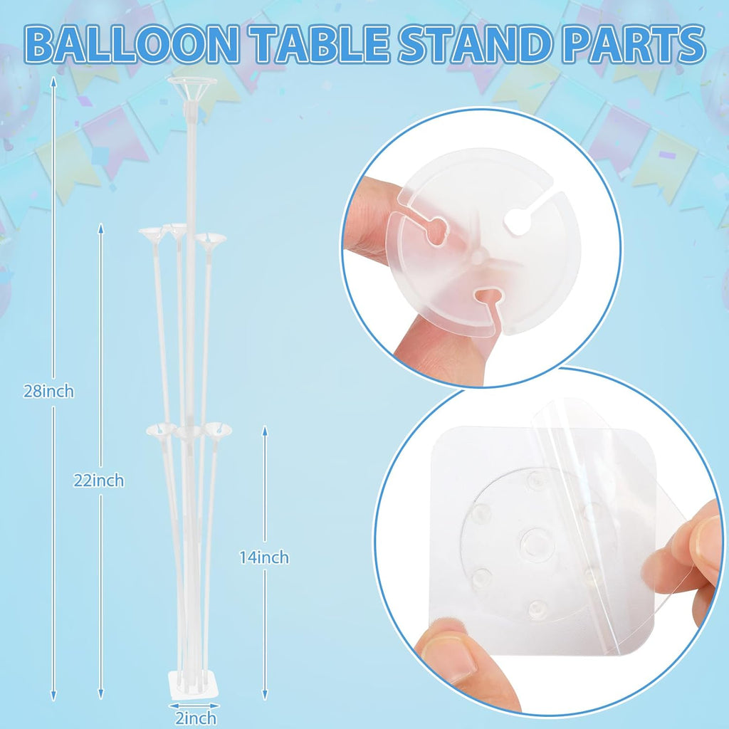 Balloon Stand Kit (4 Sets) - Durable Balloon Sticks with a Sticky, Stable Base for Tabletop Decorations, Perfect for Weddings, Birthdays, Baby Showers, and Graduation Parties.