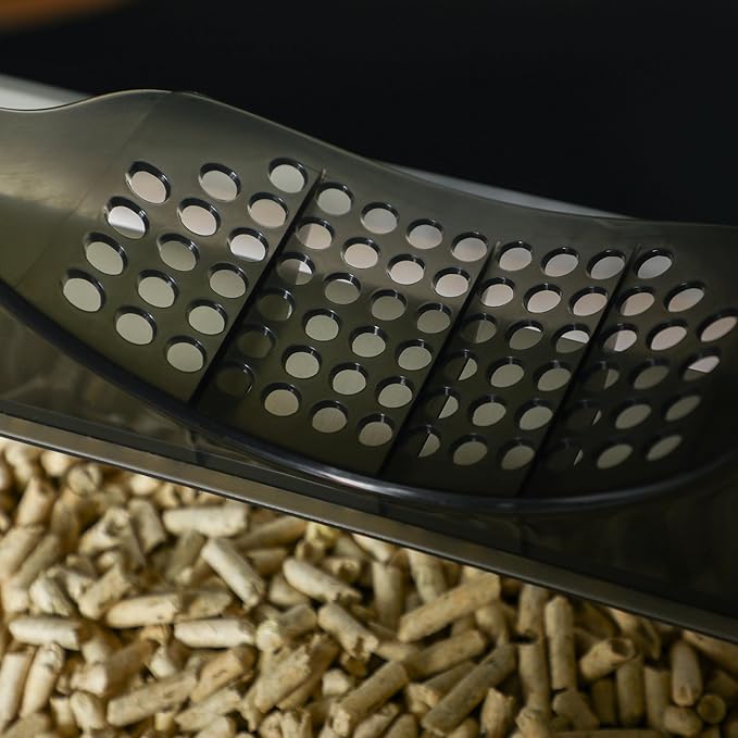 PawHut Hooded Cat Litter Box with Kitty Litter Mat, Kitty Litter Pan with Odor Control, Easy-Clean Pull-Out Drawer, Handle, Scoop, Gray-PawvioPets